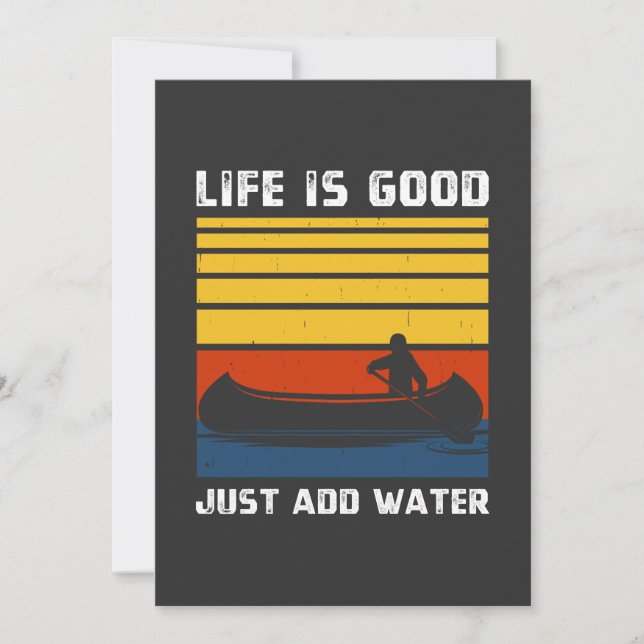 Retro I brauche einen guten Kajakfahrer Einladung (Vorderseite)