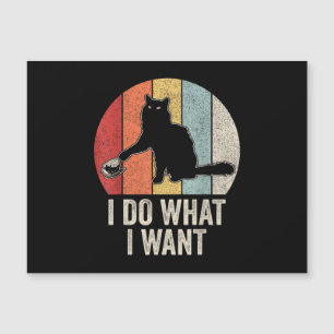 Retro I Do I What I Woll Cat Shirt Cat Lover Eigen Magnetkarte