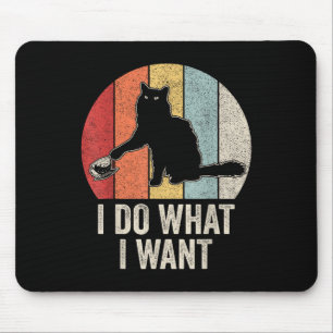 Retro I Do I What I Woll Cat Shirt Cat Lover Eigen Mousepad