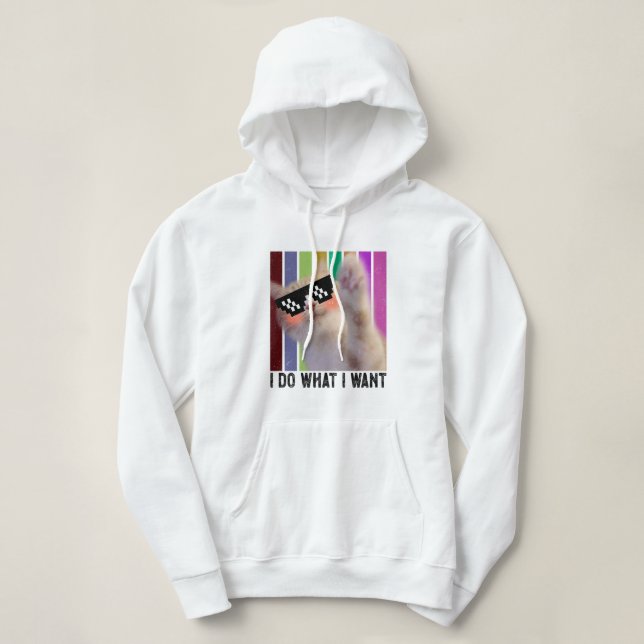 Retro I do was ich gewollt Katze lustige Liebhaber Hoodie (Design vorne)