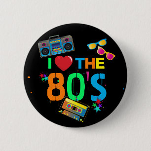 Retro I   eighties Button