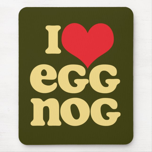 Retro I Liebe Eggnog Mousepad Green (Vorne)