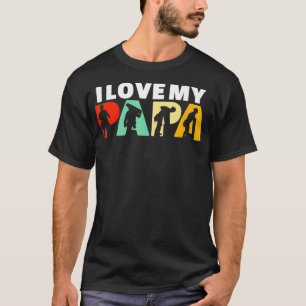 Retro I Liebe Mein Papa Roofer Vater Vatertag T-Shirt
