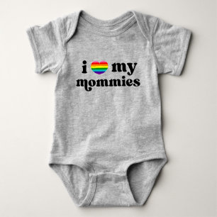 Retro I Liebe Meine Momme Quee Mamas Regenbogen Baby Strampler