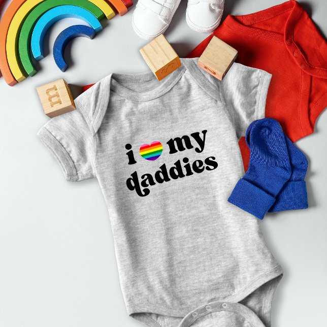 Retro I Liebe My Daddies Baby Gay Vaters Rainbow Baby Strampler (Von Creator hochgeladen)