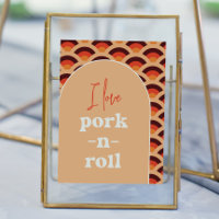 Retro I Liebe Pork-N-Roll Wedding Sign