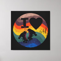 Retro I Liebe Roller Skaten Distressed Look
