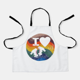 Retro I Liebe Roller Skaten Distressed Look Schürze