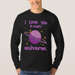 Retro I Liebe Sie in jedem Universum Jungs Männer  T-Shirt