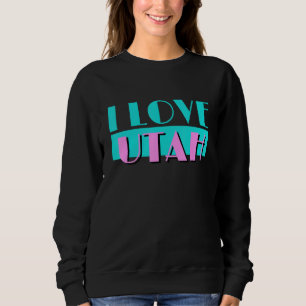Retro I LIEBE UTAH Neon Logo Classic Utah UT Staat Sweatshirt