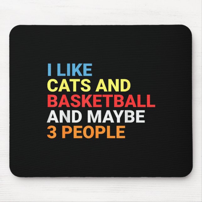 Retro I Like Cats And Basketball Lover Funny Cat  Mousepad (Vorne)