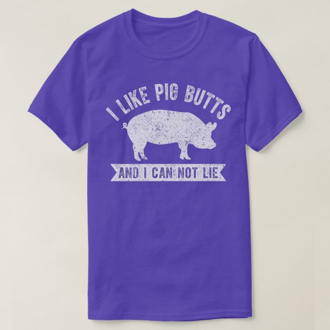 Retro I like Pig Hintern & I Can can not lily lust T-Shirt (Design vorne)
