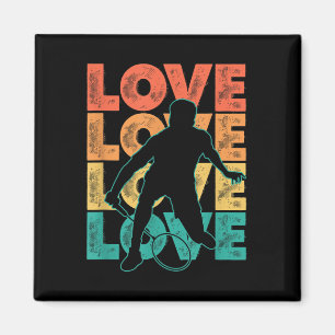 Retro I Love Badminton Thema Grafikdesign Magnet