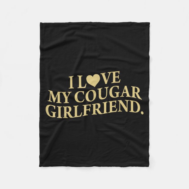 Retro I Love My Cougar-girlfriend Funny Boyfriend  Fleecedecke (Vorderseite)