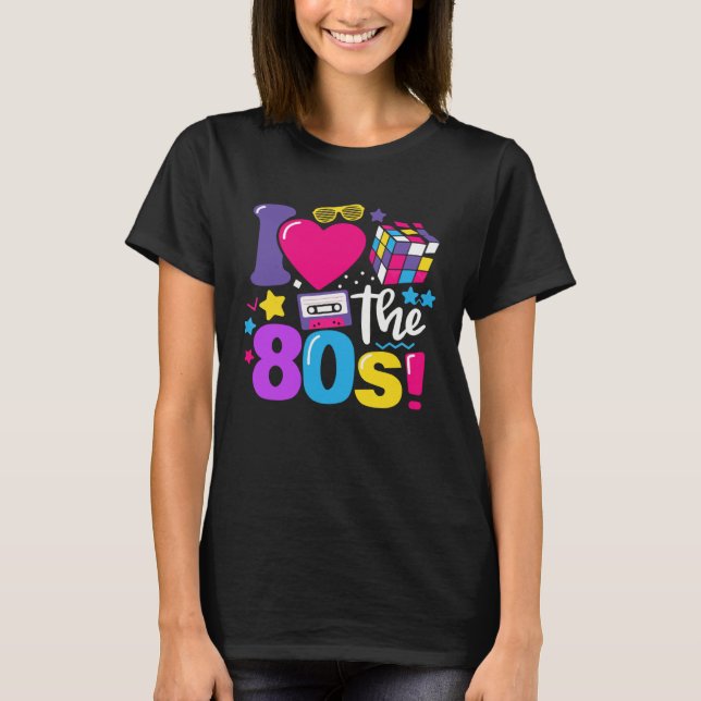 Retro I Love The 80 s Cassette Tape 80s Men Women T-Shirt (Vorderseite)
