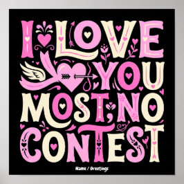 Retro I Love You am meisten ohne Frage Pink Cream  Poster