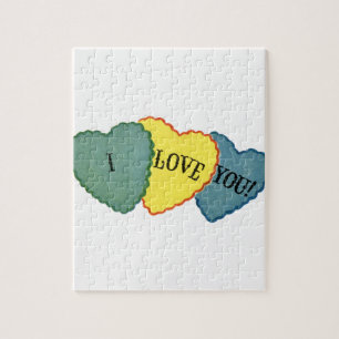 Retro I Love You Herzen Puzzle