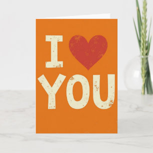 Retro I Love You Klassische Karte