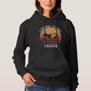 Retro I reise to see Elch Vintage Elchtiere Hoodie