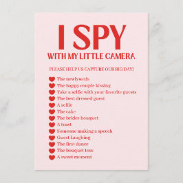 Retro I Spy Valentine Wedding Photo Game Begleitkarte