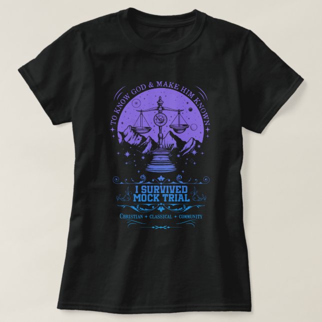 Retro I Survived Mock Trial CC Homeschool T-Shirt (Design vorne)