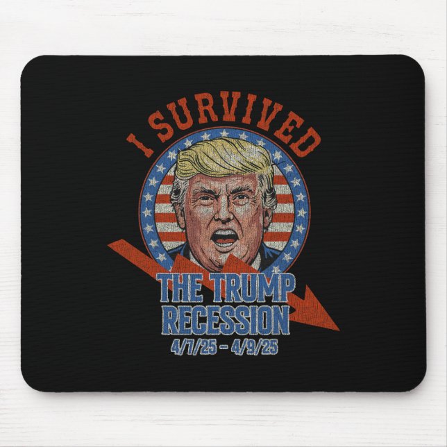 Retro I Survived The Trump Recession 4725 - 4925  Mousepad (Vorne)