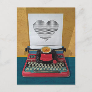 Retro I.T. 50er Vintag Toy Schreibmaschine Postkarte