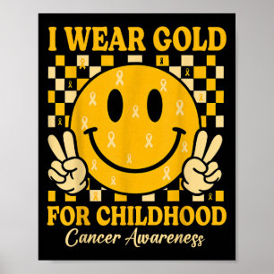 Retro I trage Gold für Krebserkrankungen im Kindes Poster