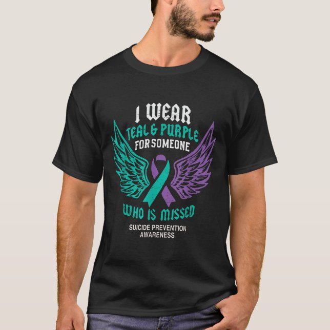 Retro I Wear Teal &amp; Purple For Someone Who Is  T-Shirt (Vorderseite)