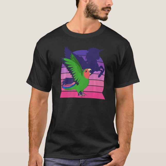 Retro I Winged Unicorn I Screaming Rosy faced Gree T-Shirt (Vorderseite)