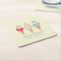 Retro Ice Cream Cone 100th Birthday Custom