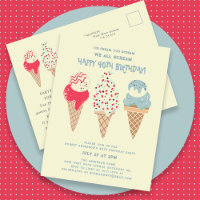 Retro Ice Cream Cone 40. Geburtstag Einladung