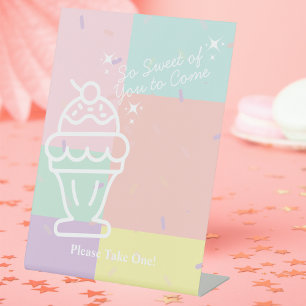 Retro Ice Cream Gefallen Sockelschild