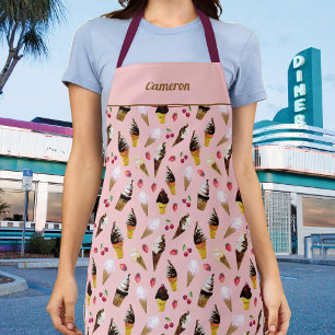 Retro Ice Cream Parlor Niedlich Pink Sugar Conces Schürze