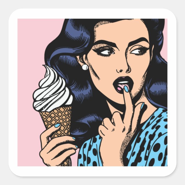 Retro Ice Cream Pop Art Stickers (Vorderseite)