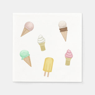 Retro Ice Cream Social Sweet Leckereien Serviette