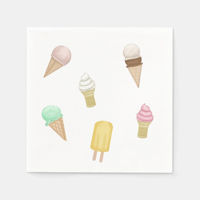 Retro Ice Cream Social Sweet Leckereien Serviette (Vorderseite)