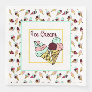 Retro Ice Creme Social Serviette