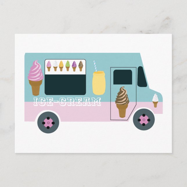 Retro Ice Creme Truck Postkarte (Vorderseite)