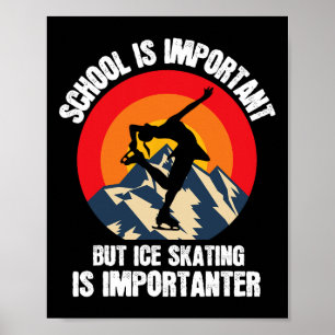 Retro Ice Skaten Winter Sports Ski Skate Vintag Poster