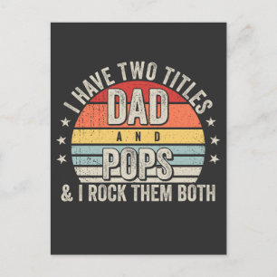 Retro Ich habe zwei Titel Vater und Pop Postkarte
