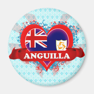 Retro Ich liebe Anguilla Magnet