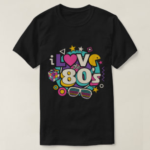 Retro Ich liebe die 80er Jahre Farbige Vintage Ges T-Shirt