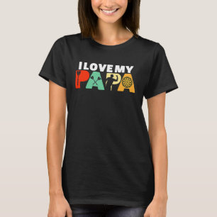 Retro Ich liebe meinen Papa Dart Master Dad Vatert T-Shirt