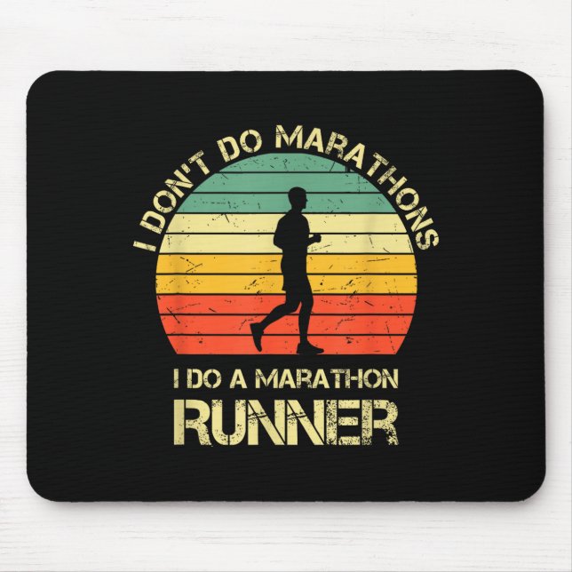 Retro Ich mache keine Marathons ich bin ein Marath Mousepad (Vorne)