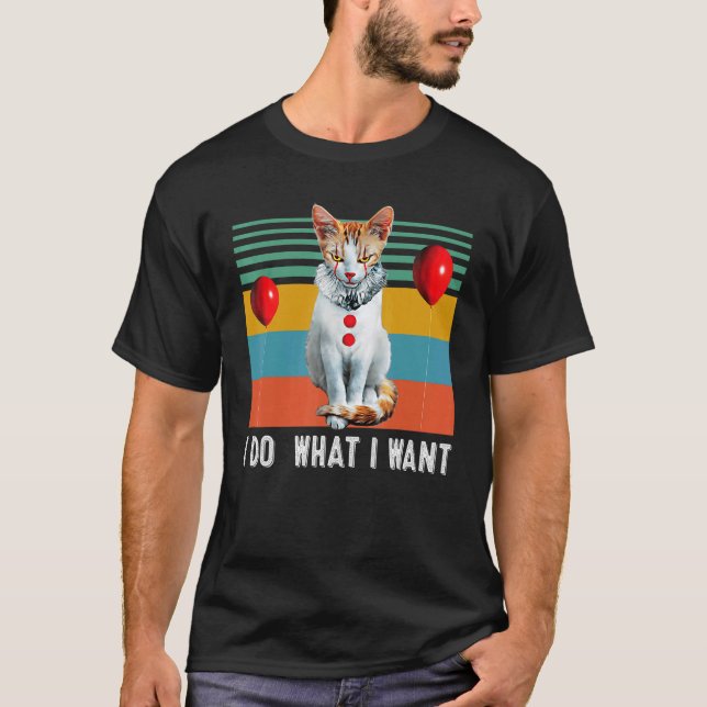 Retro Ich mache was ich will   Katze Kätzchen T-Shirt (Vorderseite)