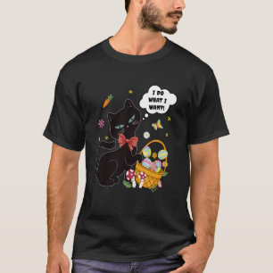 Retro Ich mache was ich will Katze Lustige schwarz T-Shirt