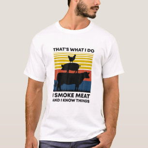 Retro ich rauche Fleisch und wissen, was witzig GR T-Shirt