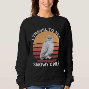 Retro Ich reise, um zu sehen, schneebedeckte Eulen Sweatshirt