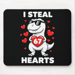 Retro Ich stehle 67 Herzen 67 Valentinstag Dinosau Mousepad